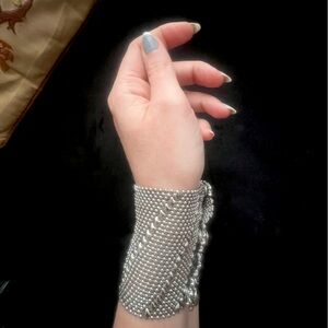 Sergio Gutierrez ⛓️‍💥 Liquid Metal Mesh Bracelet ⛓️ Diagonal Lines ⛓️‍💥